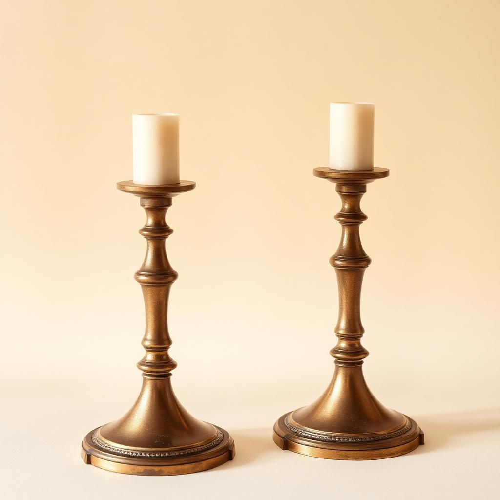 Cast Brass Candlesticks (Pair)